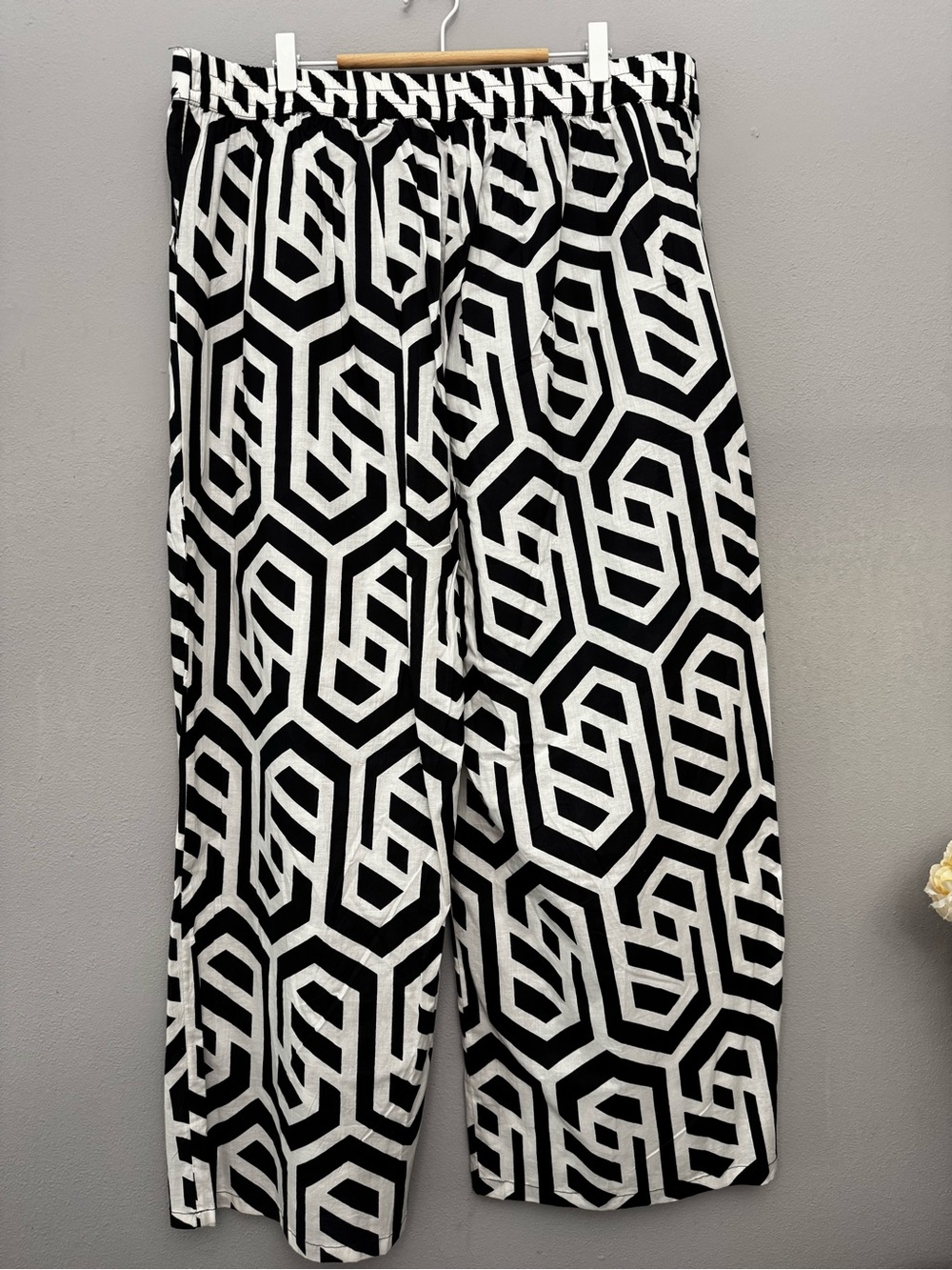 NWT Ashley Stewart Kaktus Geometric Wide Leg Pants Plus Size 1X Cotton Boho - Picture 4 of 11